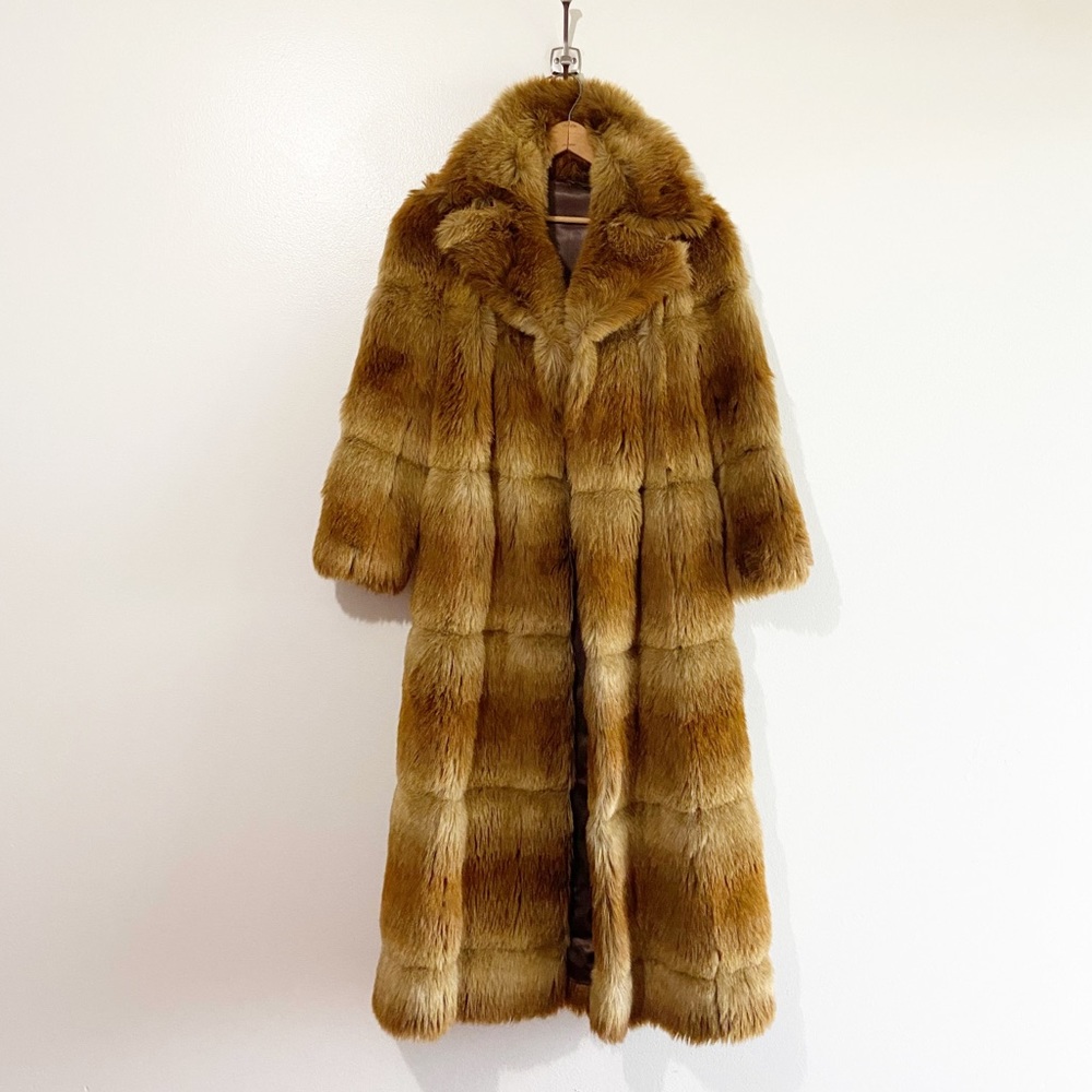 Long Faux Fur Full Length Coat 1970 70s